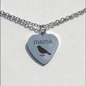 Mama Bird Mother’s Day Stainless Steel Charm Chain Necklace NWT